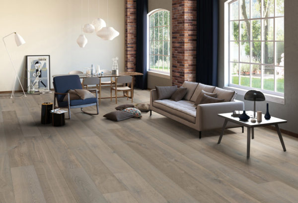Medallion City Express Room Scene With Santa Monica Grey Floor Sample On It